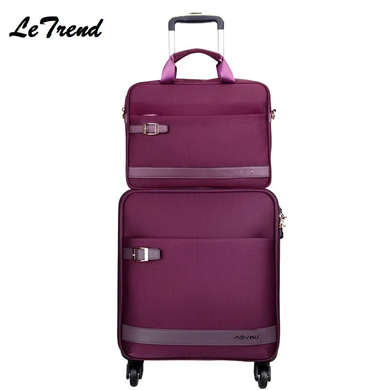 16/18/20/22/24 Inch Oxford Rolling Luggage Spinner Travel Luggage Hand Trolley Men Boarding