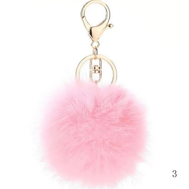 2016 Fashion 13 Colors Rabbit Fur Keychain Ball Pompom Cell Phone Car Keychain Pendant Handbag