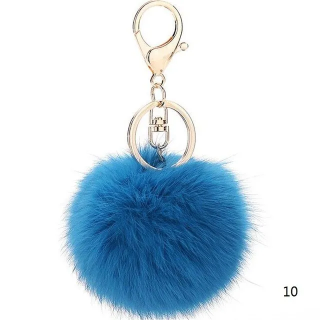 2016 Fashion 13 Colors Rabbit Fur Keychain Ball Pompom Cell Phone Car Keychain Pendant Handbag