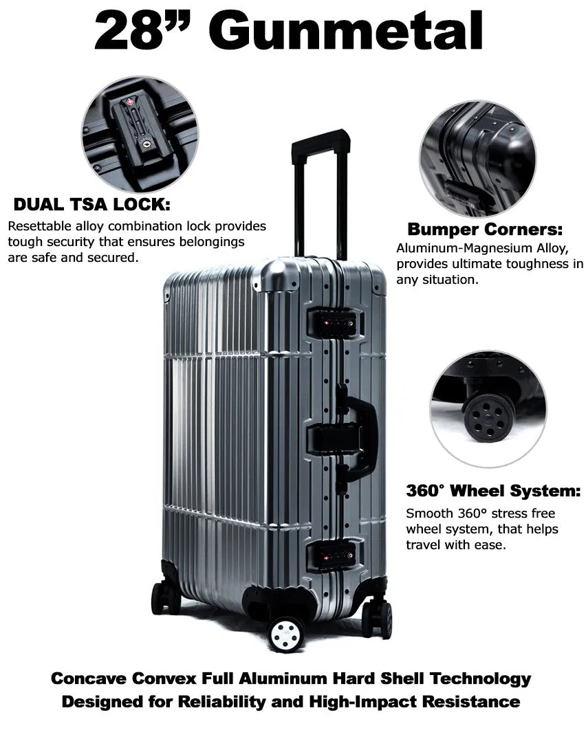 28" Aluminum Luggage (Gunmetal)