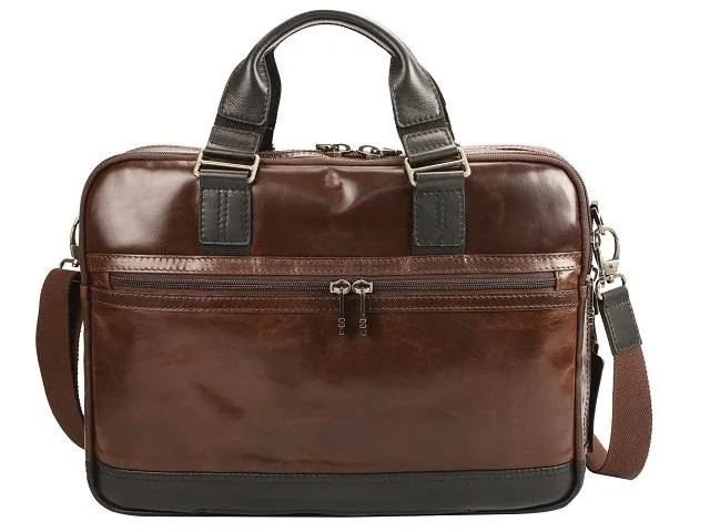 Adpel Oslo Dakota Leather Laptop Bag Brown