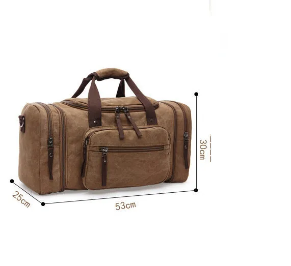 Casual Canvas Large Capacity Weekend Duffle Bags 8842