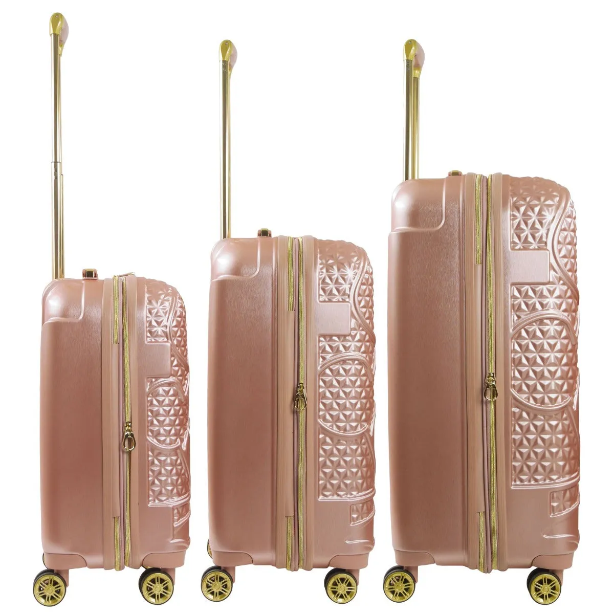 Disney Mickey Mouse Rolling Suitcases 3 Piece Set - Rose Gold