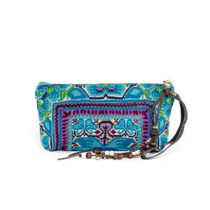 Eliz Beaded Charm Clutch Blue