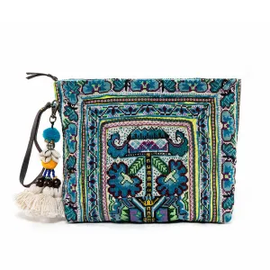 Eliz Pom Clutch Blue