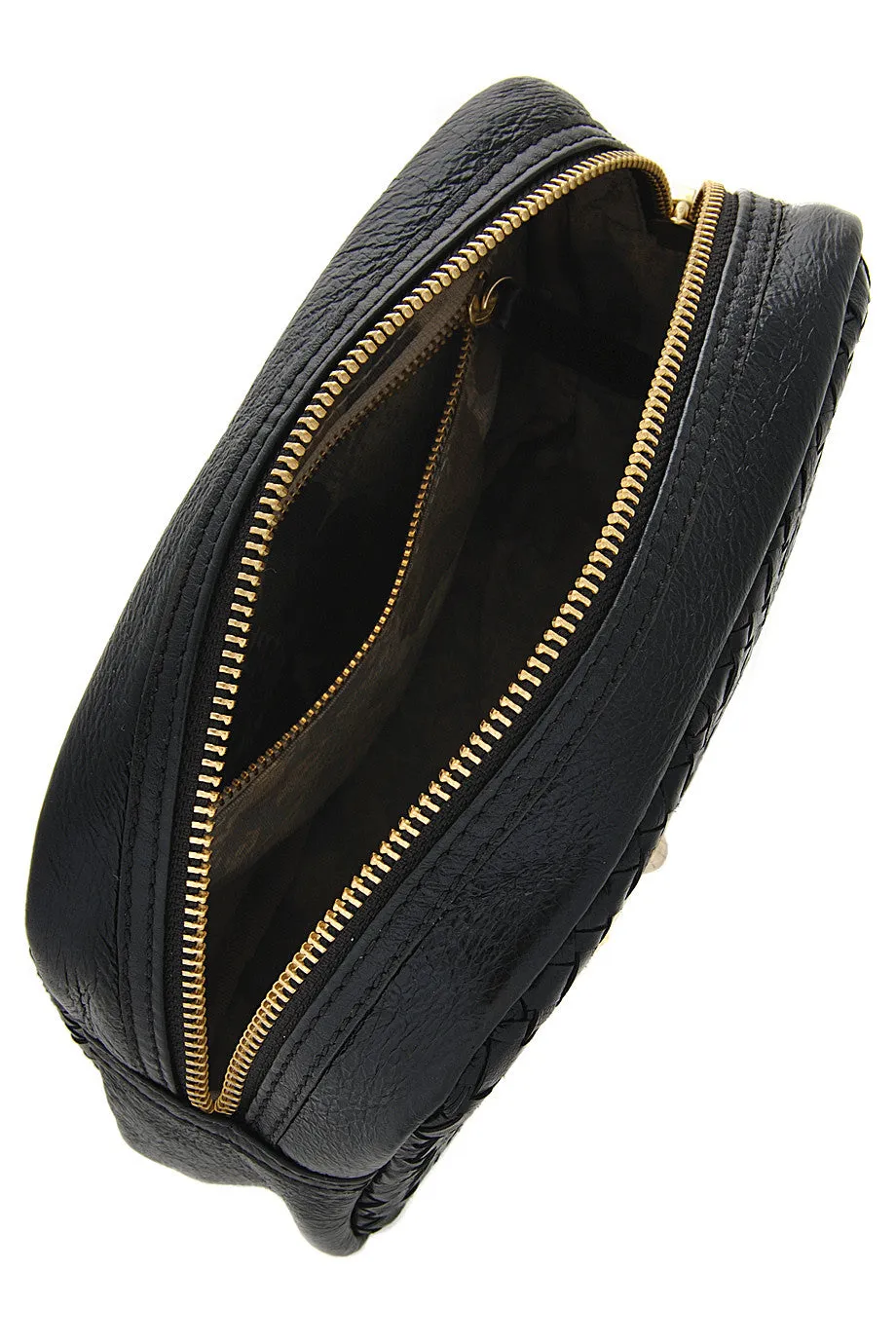 ELLIOTT LUCCA MILLANA Black Onyx Leather Clutch Bag