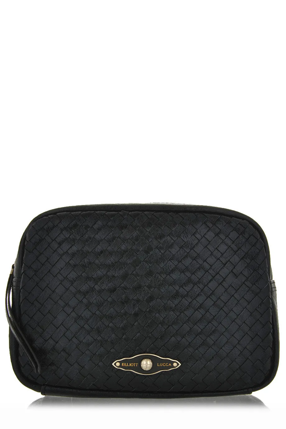 ELLIOTT LUCCA MILLANA Black Onyx Leather Clutch Bag