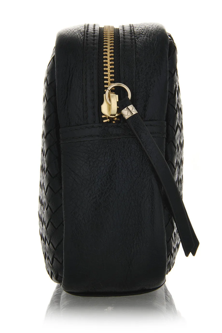 ELLIOTT LUCCA MILLANA Black Onyx Leather Clutch Bag