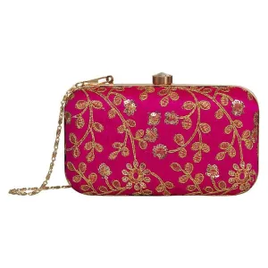 Exotic Hot Pink Party wear Bridal Fancy Designer clutch bag