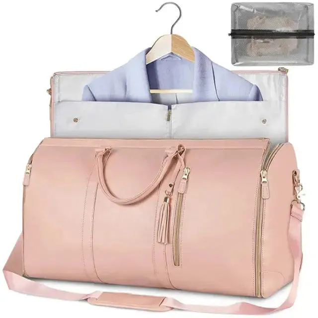 Fashion Large PU Folding Suit Storage Bag