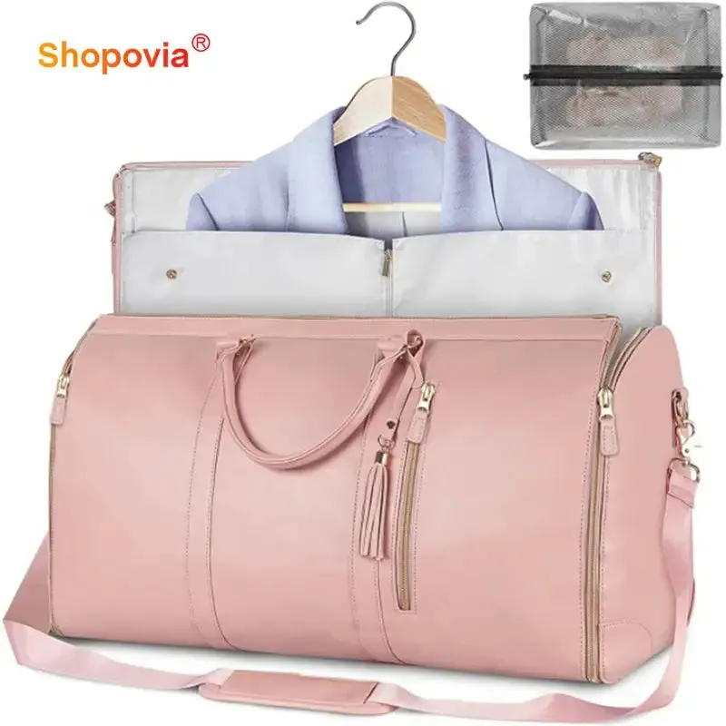 Fashion Large PU Folding Suit Storage Bag