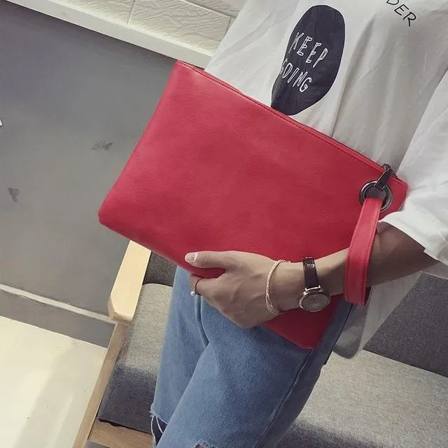 Fashion solid women's clutch bag leather women envelope bag clutch evening bag female Clutches Handbag Immediately shipping