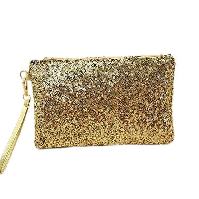 Fashion Women Clutch Bags PU Leather Purse Sequins Decoration Evening Party Ladies Clutches Handbag Envelope Bag WML99