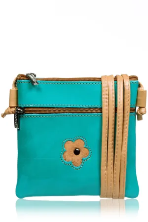 FERCHI MINI DAISY Green Patent Crossbody Bag