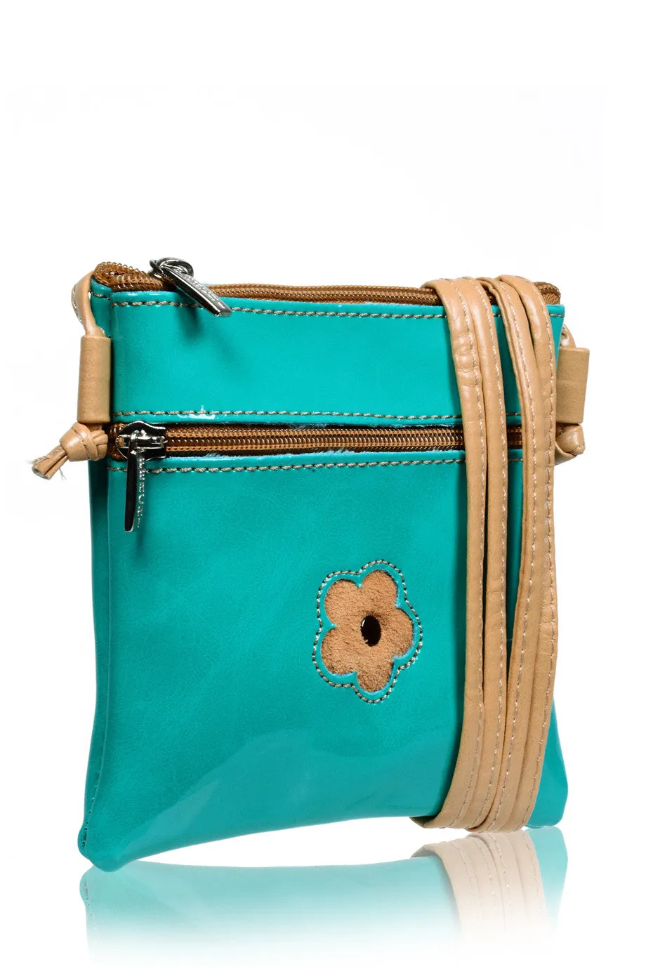 FERCHI MINI DAISY Green Patent Crossbody Bag