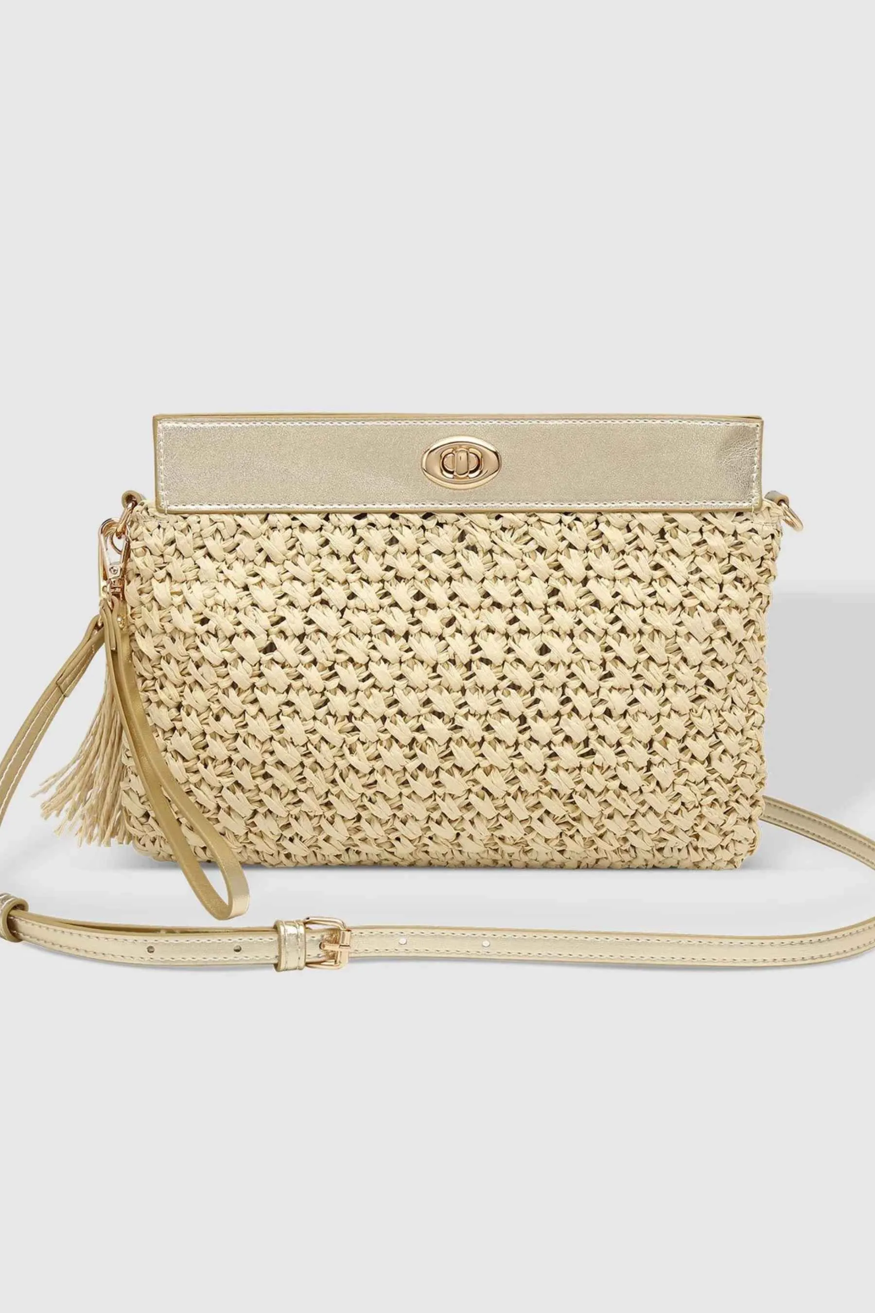 Fern Raffia Clutch | Champagne