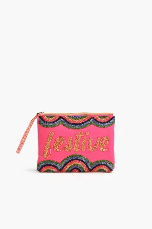 Festive Embellished Wristlet Clutch