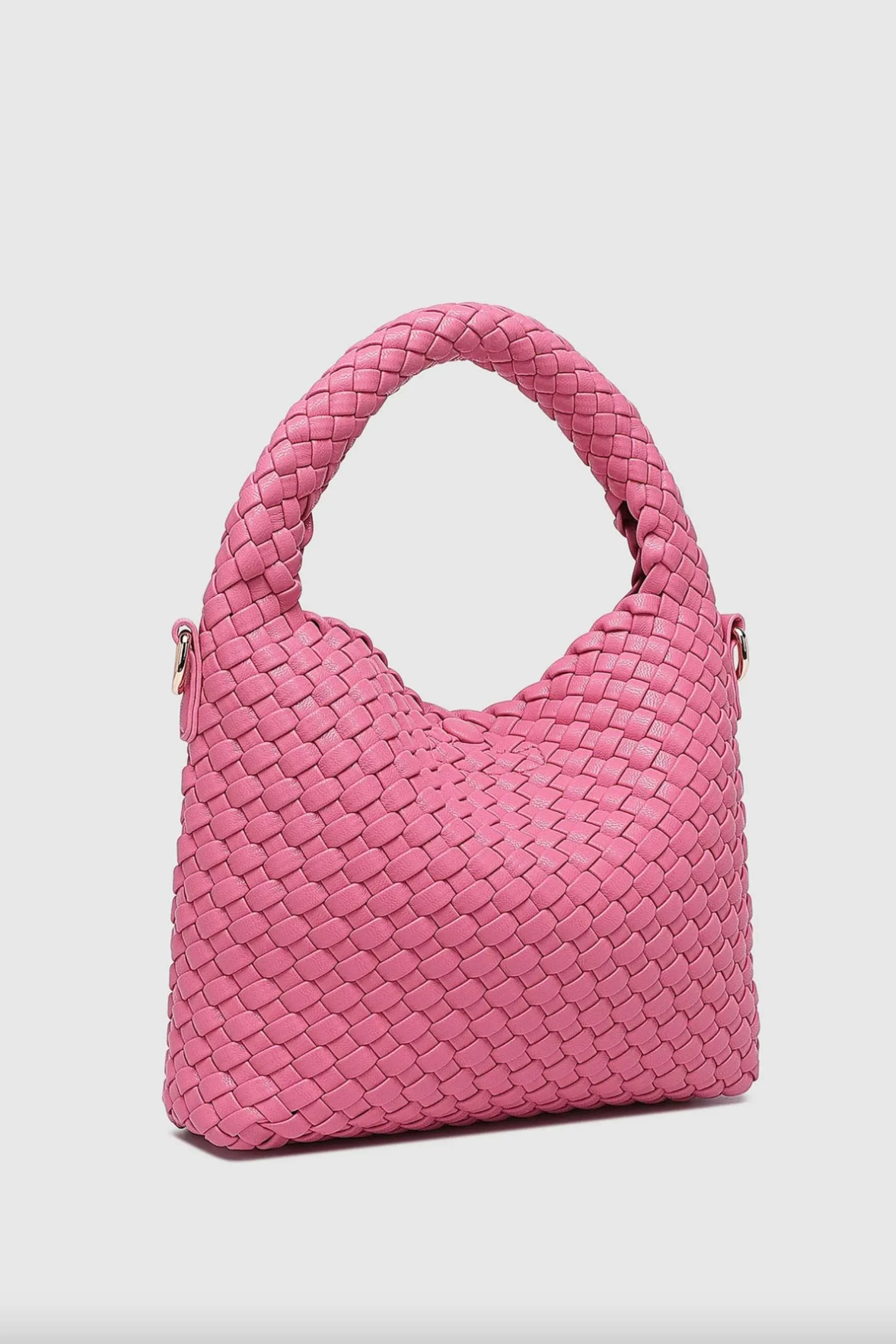 Gabby Mini Woven Shoulder Bag | Bubblegum Pink