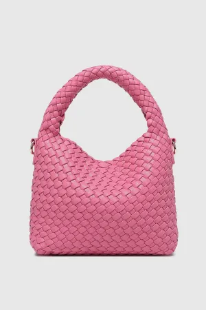 Gabby Mini Woven Shoulder Bag | Bubblegum Pink