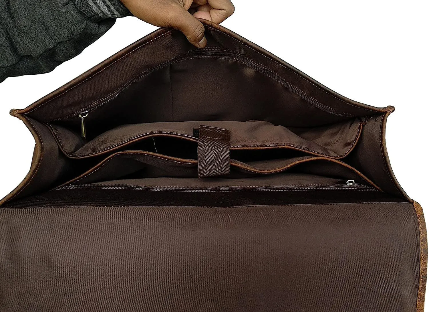 Grain Leather Messenger Bag