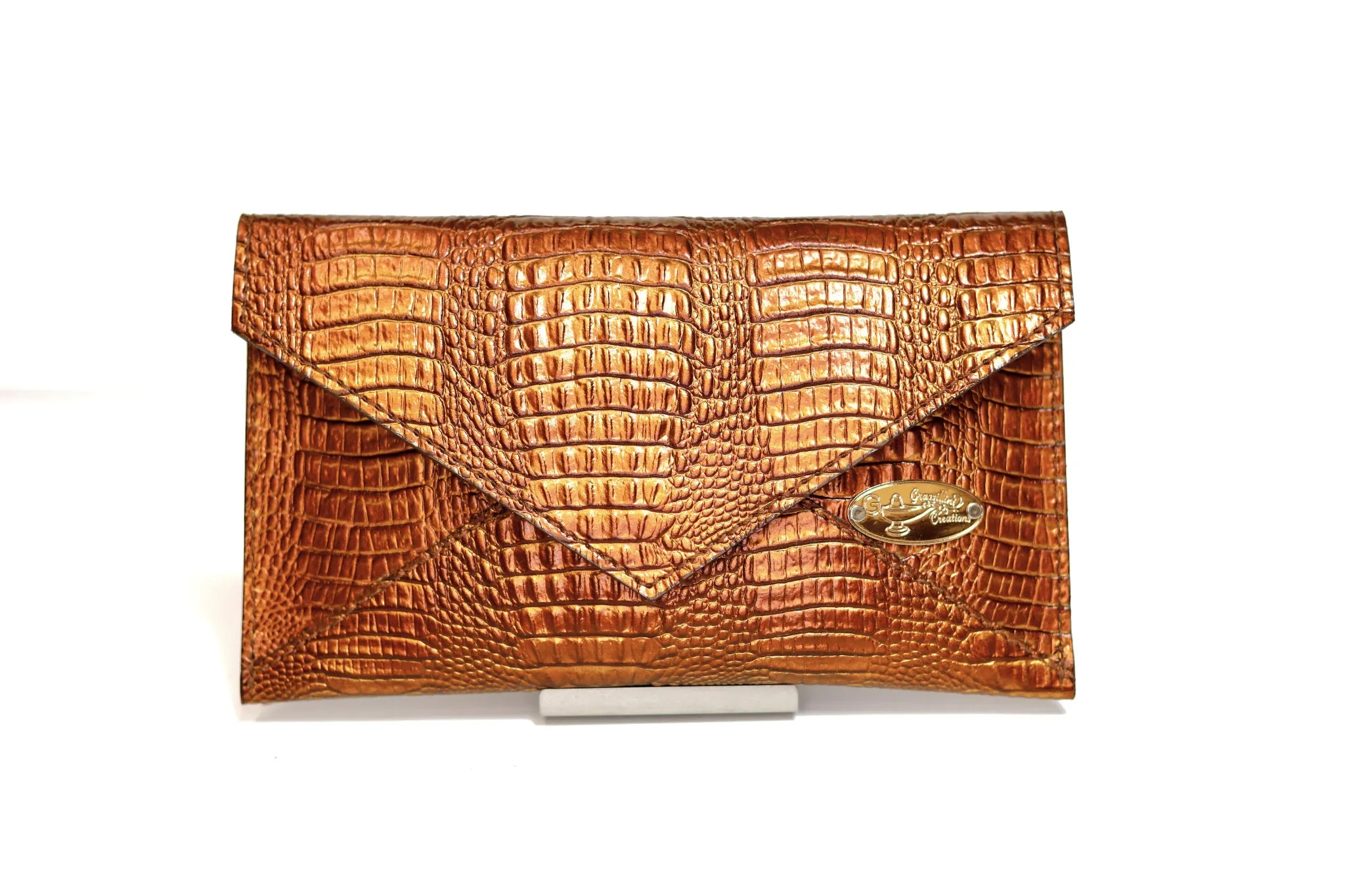 Half Way III Small Clutch - Bronze Gator