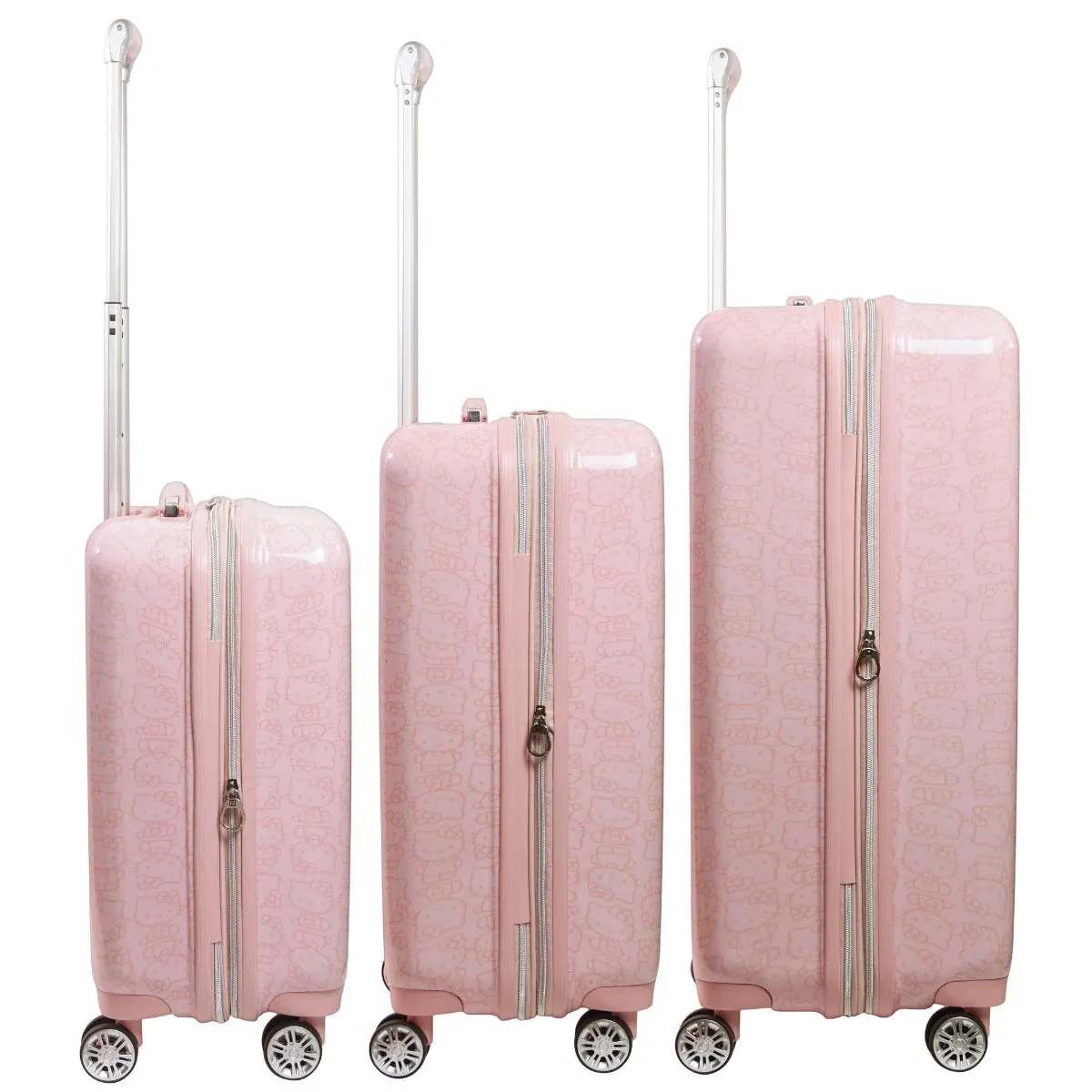 Hello Kitty Pose All Over 3 pc Spinner Luggage Set - Pink