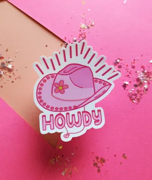 Howdy -  Cowboy Hat Sticker