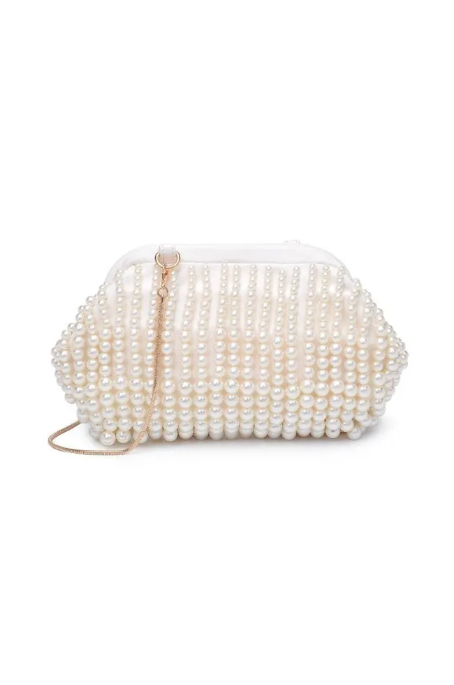 Ivory Beaded Clutch