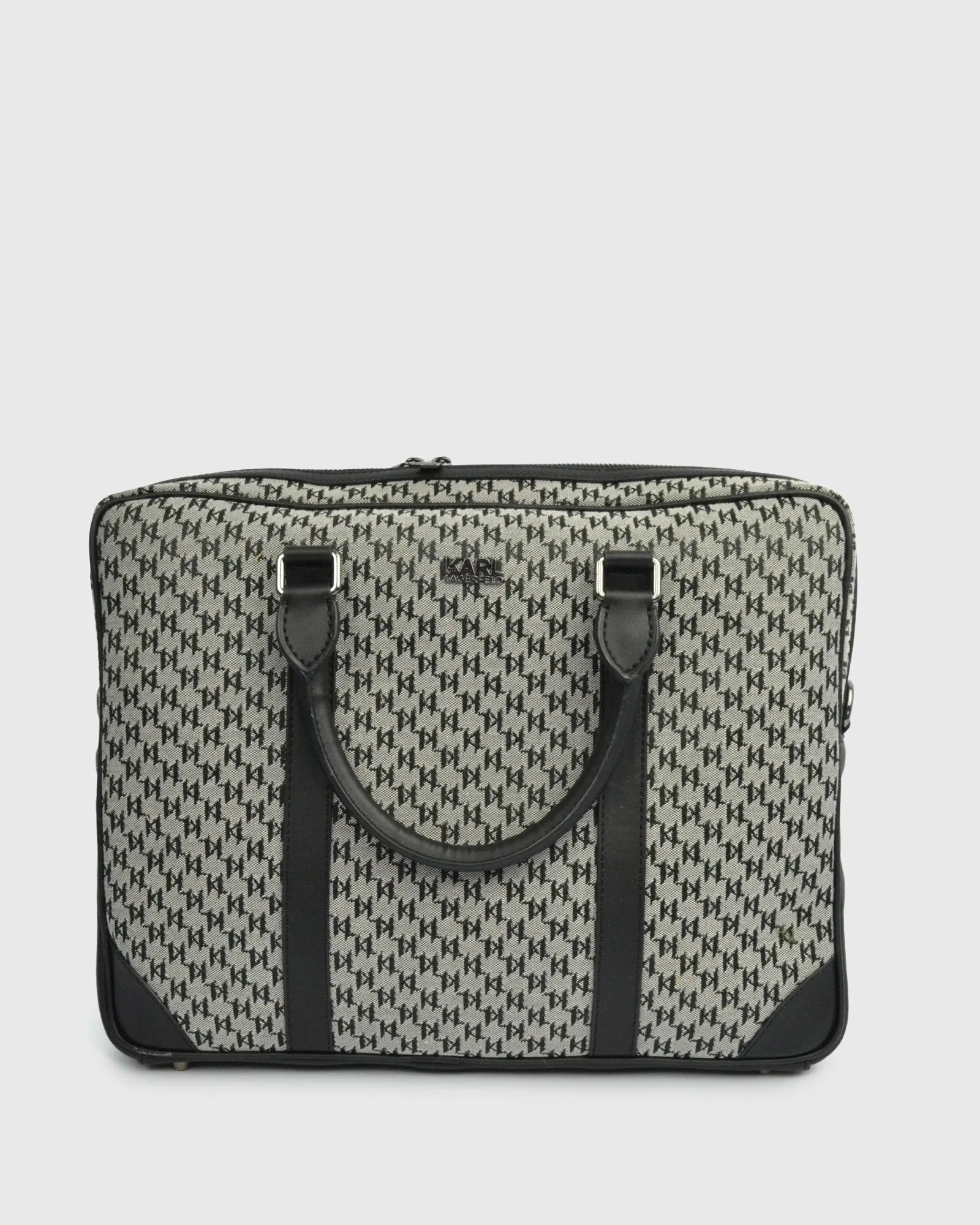 KARL LAGERFELD 805902-990 BLACK CANVAS LAPTOP BAG