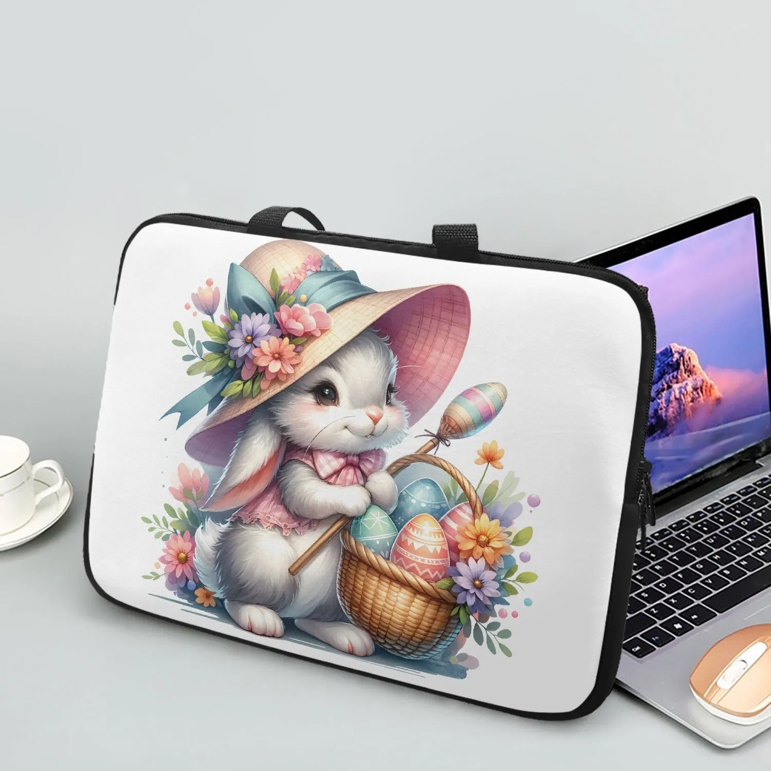 Laptop Sleeve with Handles - Easter - Bunny