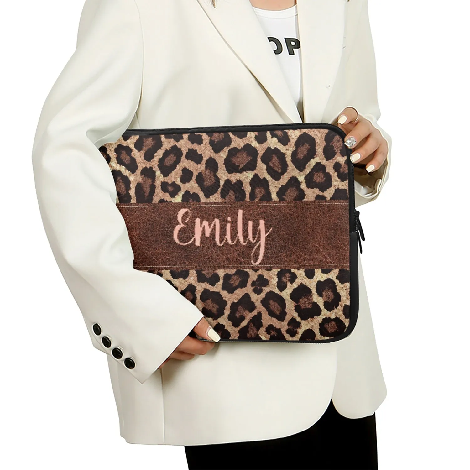 Laptop Sleeve - without handles - Leopard Print - Personalised