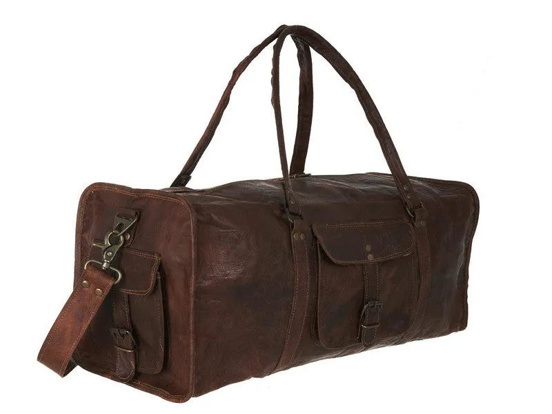 Leather Carry On Duffel 22"