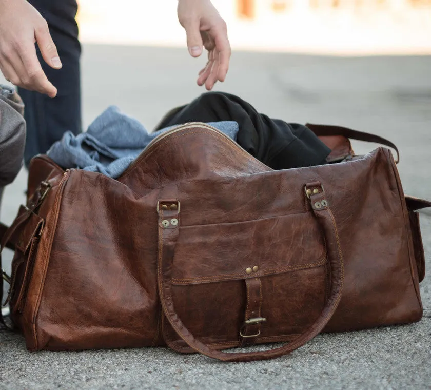 Leather Carry On Duffel 22"