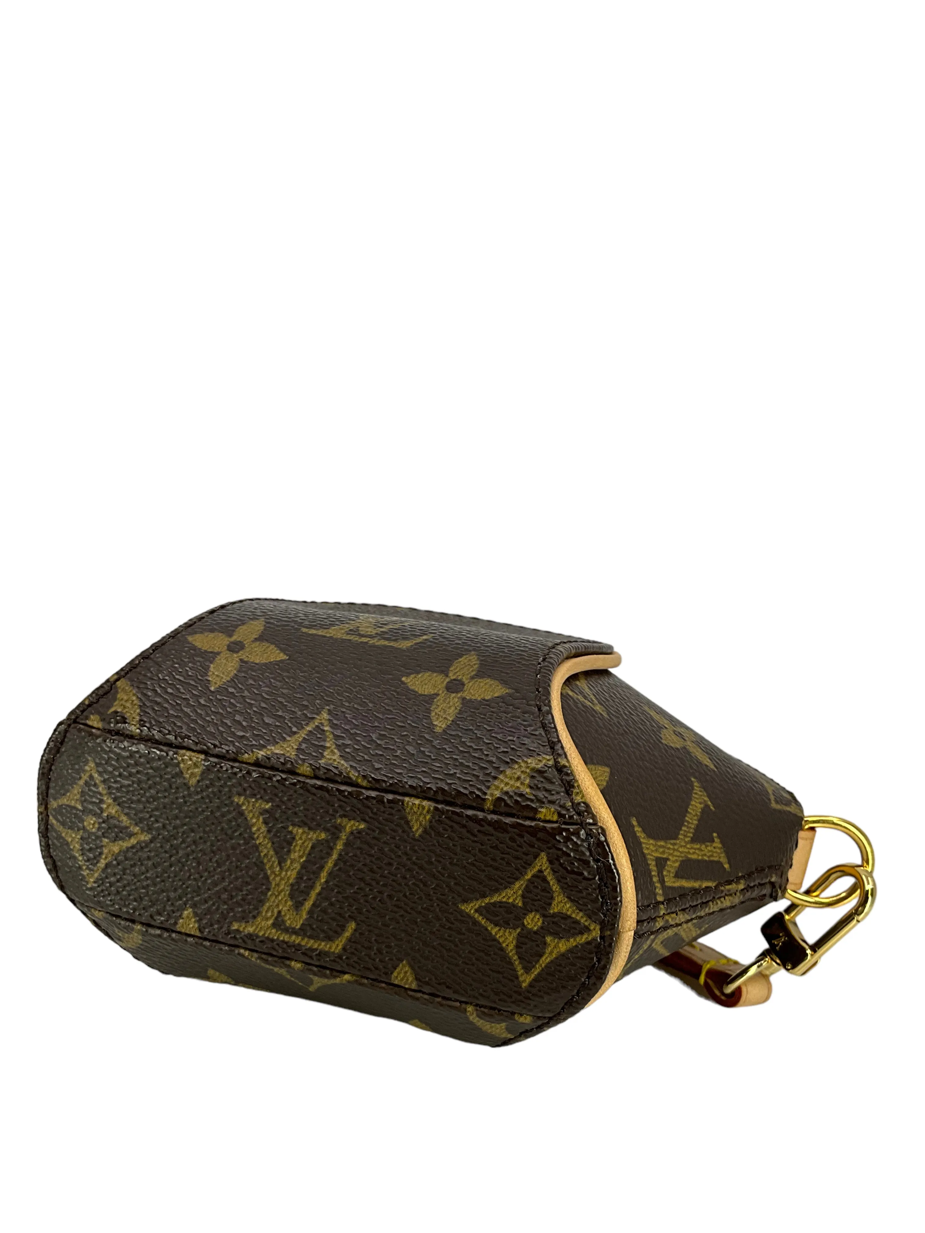 LOUIS VUITTON Monogram Canvas Mini Ellipse Wristlet Clutch Bag