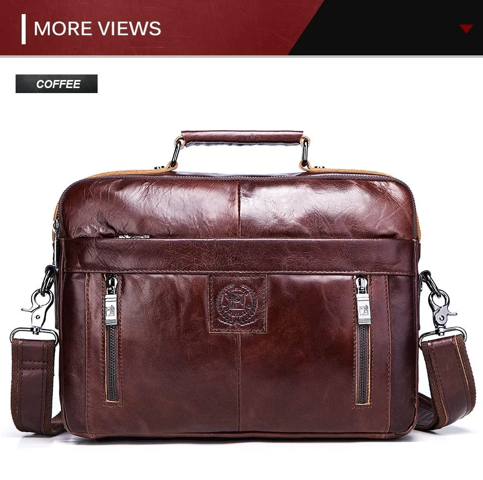 Luxury Genuine Leather Business Briefcase/Shoulder Bag