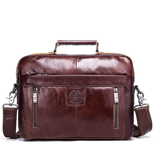 Luxury Genuine Leather Business Briefcase/Shoulder Bag