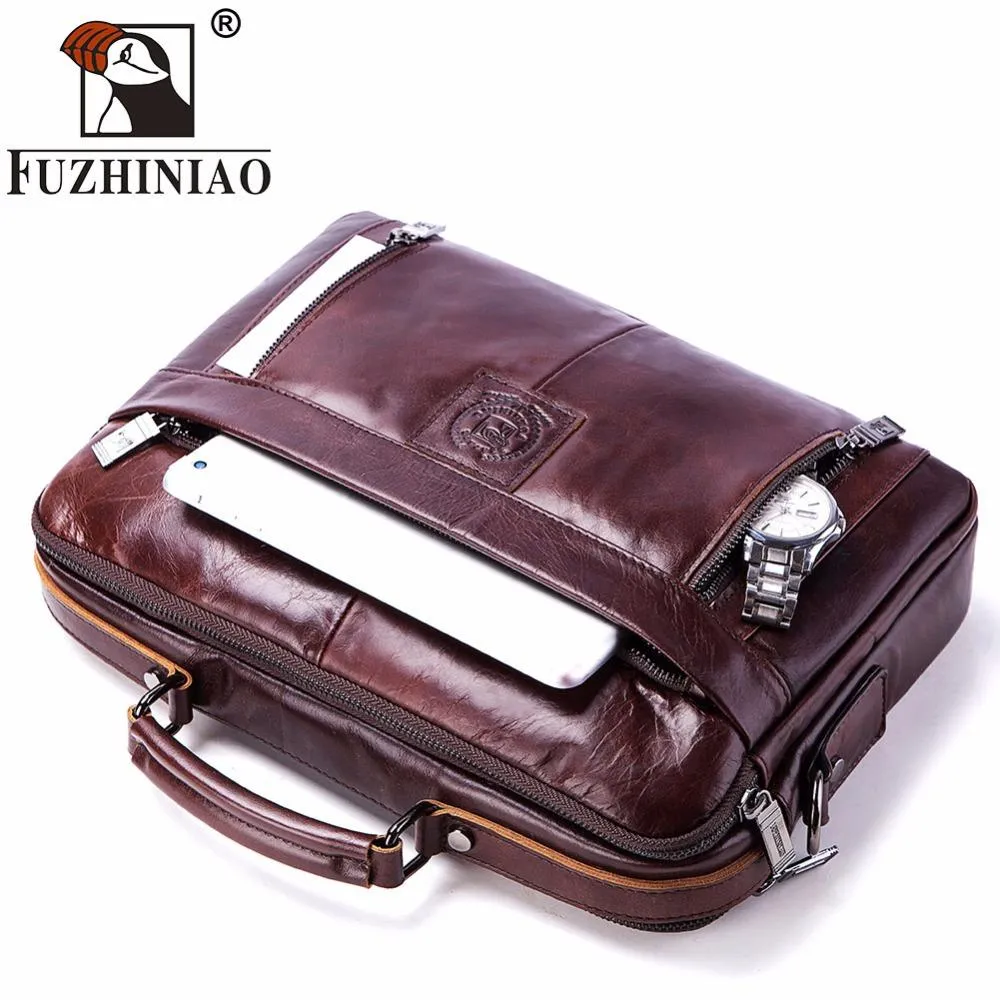 Luxury Genuine Leather Business Briefcase/Shoulder Bag