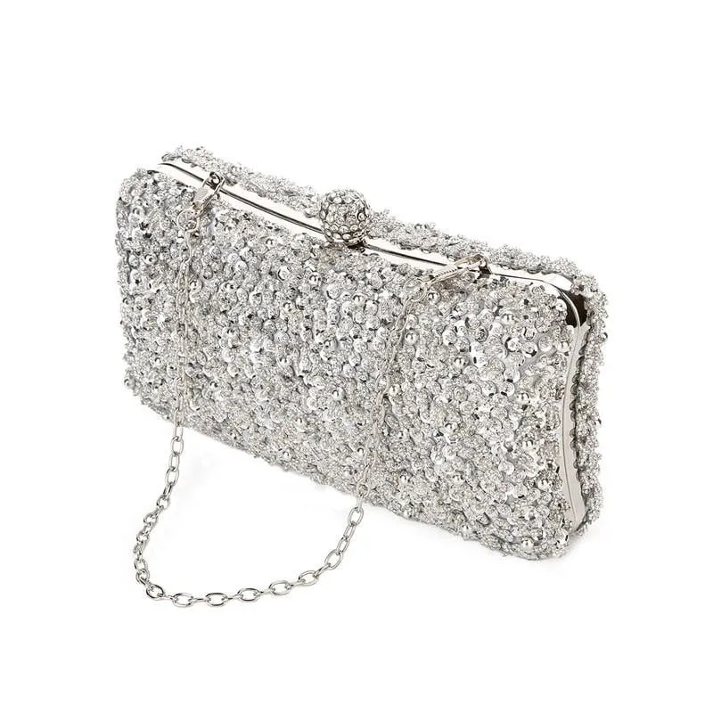 Luxy Moon Beaded Evening Bag Diamonds Clutch