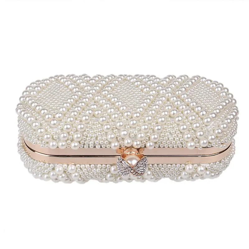 Luxy Moon Beaded Evening Bags Artificial Pearls Clutches