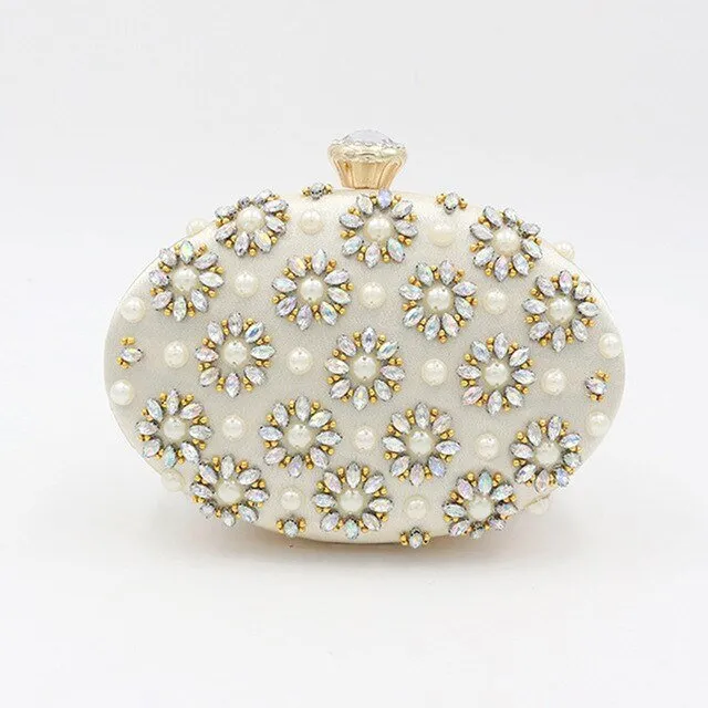 Luxy Moon Beaded Evening Clutch Egg Shape