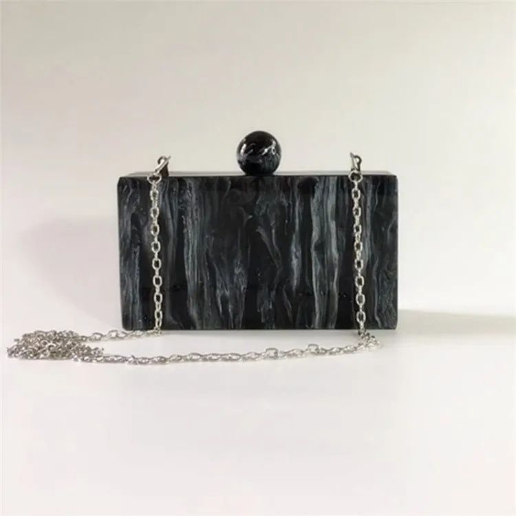 Luxy Moon Black Acrylic Evening Clutch Bags