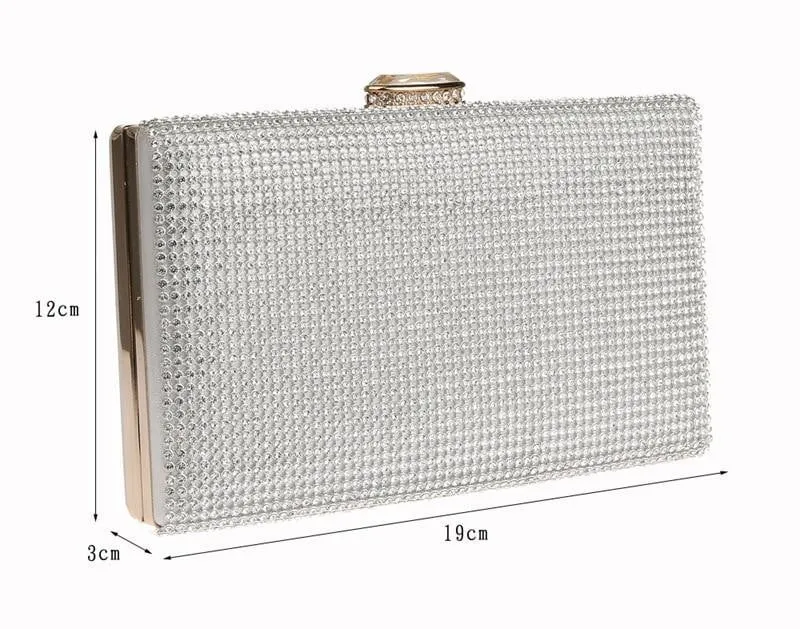 Luxy Moon Clutch Bag Diamonds Gold Silver Handbag