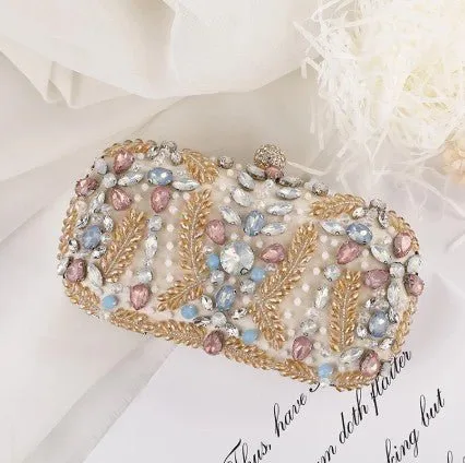 Luxy Moon Crystal Clutch Bag for Wedding Party Rhinestone Handbag