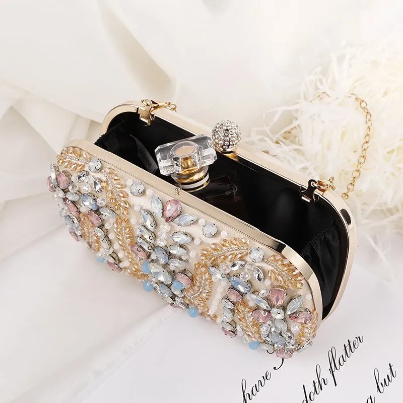 Luxy Moon Crystal Clutch Bag for Wedding Party Rhinestone Handbag