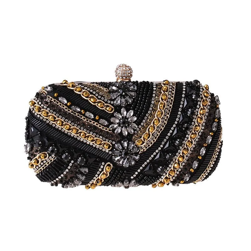 Luxy Moon Crystal Evening Bags for Wedding Party Flower Rhinestone Clutch Purses