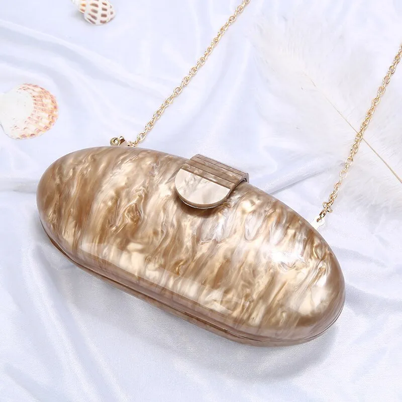 Luxy Moon Fashion Acrylic Evening Handbags Egg Shape