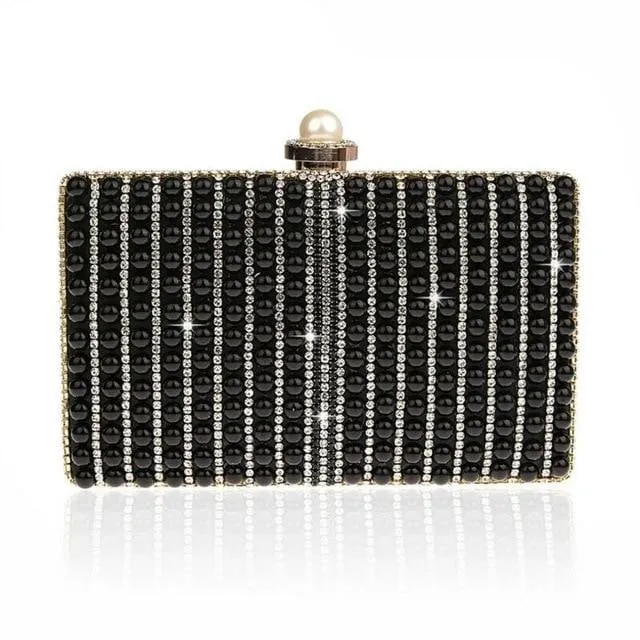 Luxy Moon Pearls Evening Bags Full Dress Embroidery Clutch