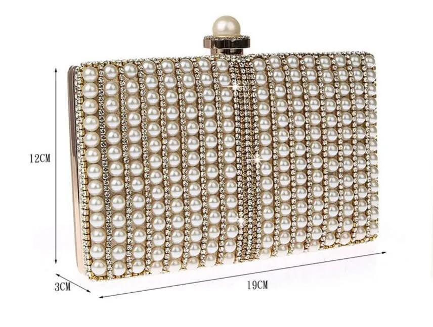 Luxy Moon Pearls Evening Bags Full Dress Embroidery Clutch