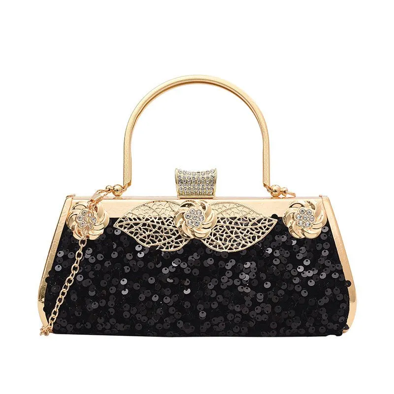 Luxy Moon Sequined Banquet Evening Bag with Handle