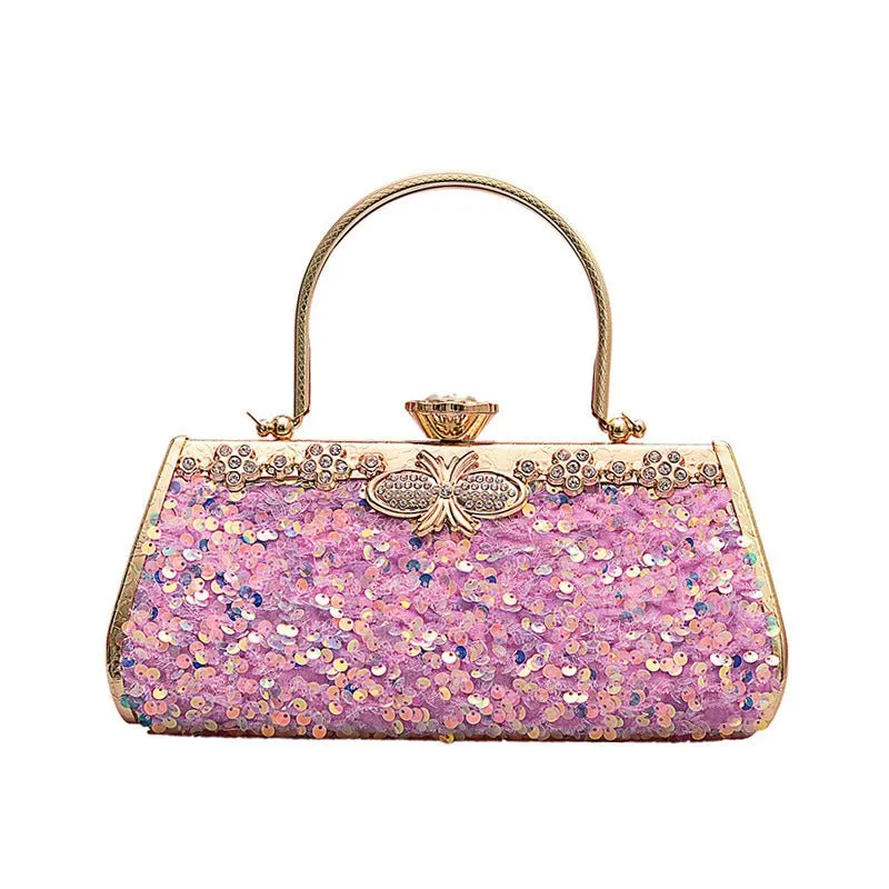 Luxy Moon Sequined Banquet Evening Bag with Handle